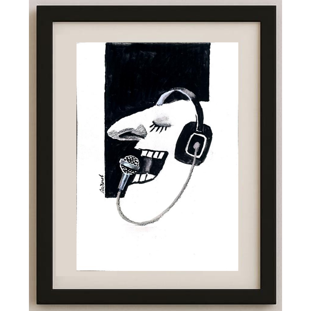 Stojan Dechev 35x25cm Orijinal Karikatür BOD02024