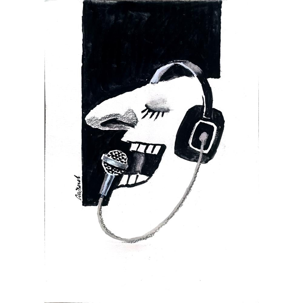Stojan Dechev 35x25cm Orijinal Karikatür BOD02024