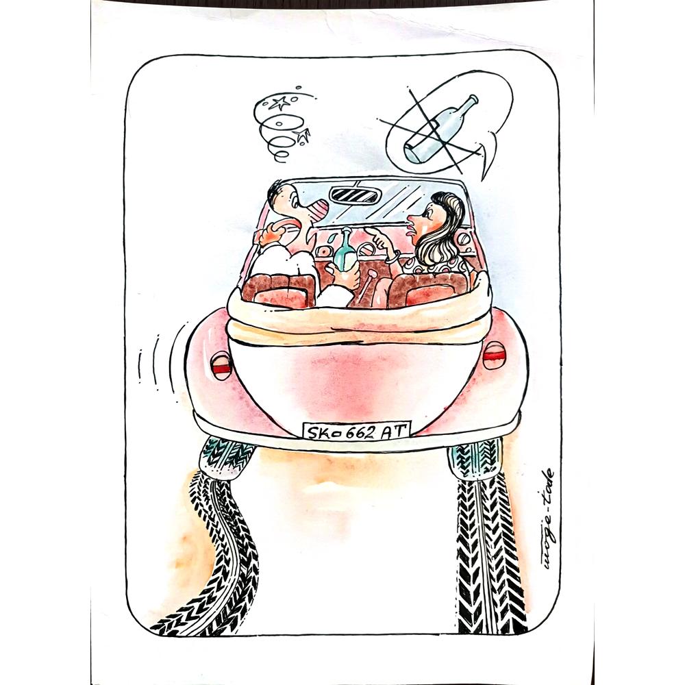 Tode Blazevski 35x25cm Orijinal Karikatür BOD02027