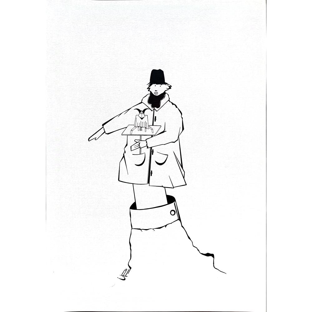 Unknown 43x30cm Orijinal Karikatür BOD02028