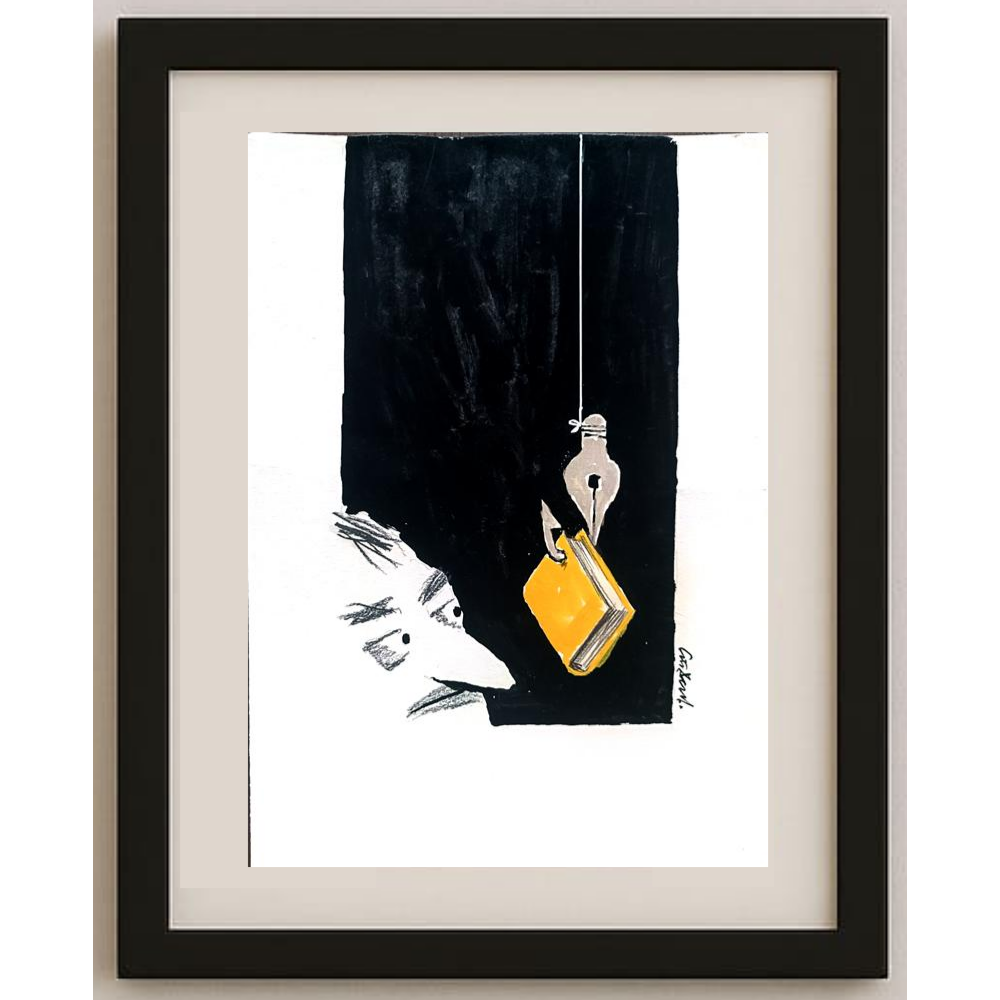 Stojan Dechev 35x25cm Orijinal Karikatür BOD02035