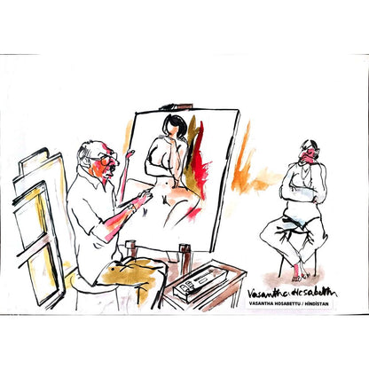 Vasantha Hosabettu 35x25cm Orijinal Karikatür BOD02038