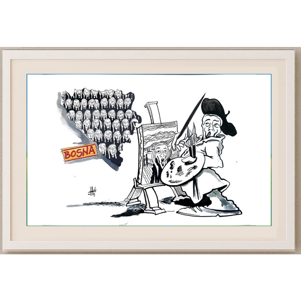 Nikola Otas 35x25cm Orijinal Karikatür BOD02048