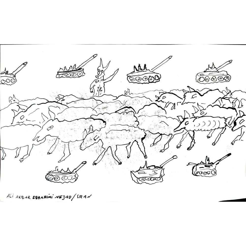 Ali Akbar Ebrahimi Nejad 29x21cm Orijinal Karikatür BOD02051
