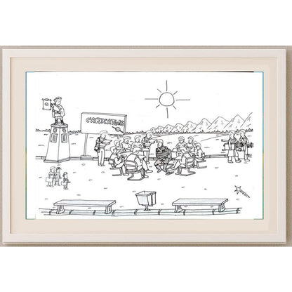 Mahmood Reza Mohammad Poor 29x21cm Orijinal Karikatür BOD02052