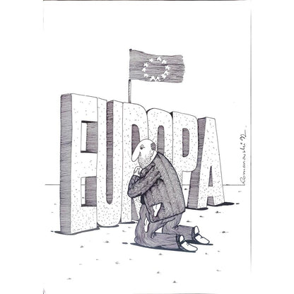 Zdzislaw Romanovski 29x21cm Orijinal Karikatür BOD02054