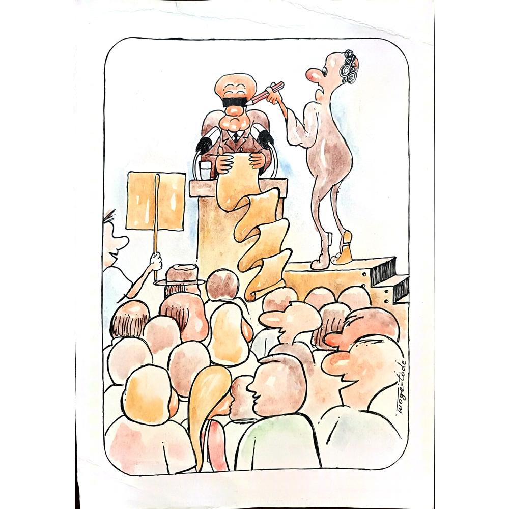 Tode Blazevski 35x25cm Orijinal Karikatür BOD02055