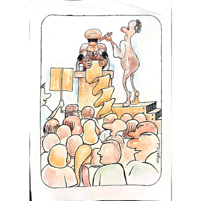 Tode Blazevski 35x25cm Orijinal Karikatür BOD02055