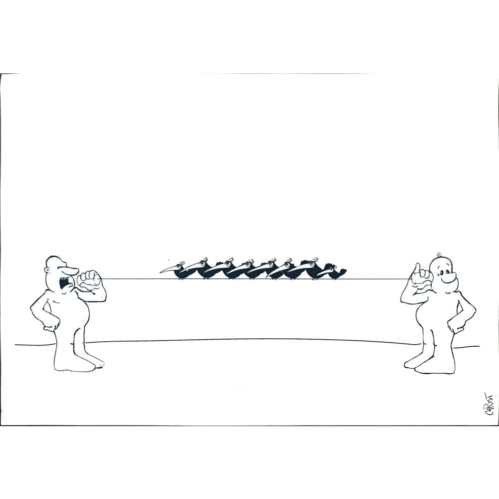 Chris Hovian 29x21cm Orijinal Karikatür BOD02073