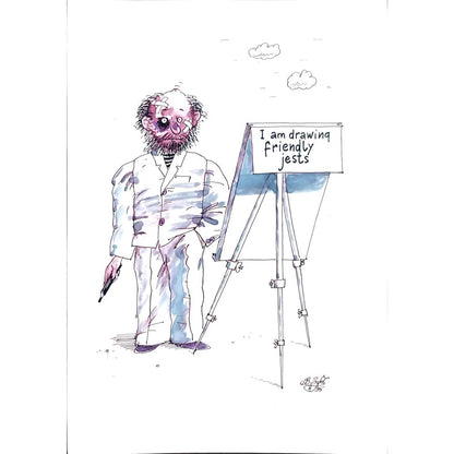 Victor Zujev 29x21cm Orijinal Karikatür BOD02089