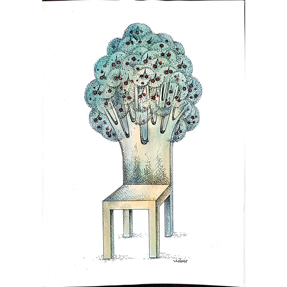 Vladimiras Beresniovas 29x21cm Orijinal Karikatür BOD02105