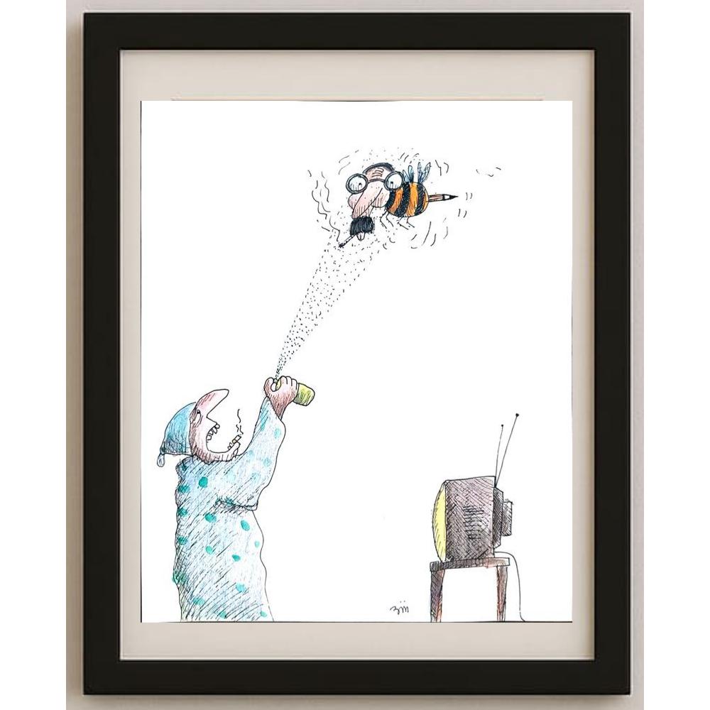 Masoud Ziaei Zardkhashosei 29x21cm Orijinal Karikatür BOD02108