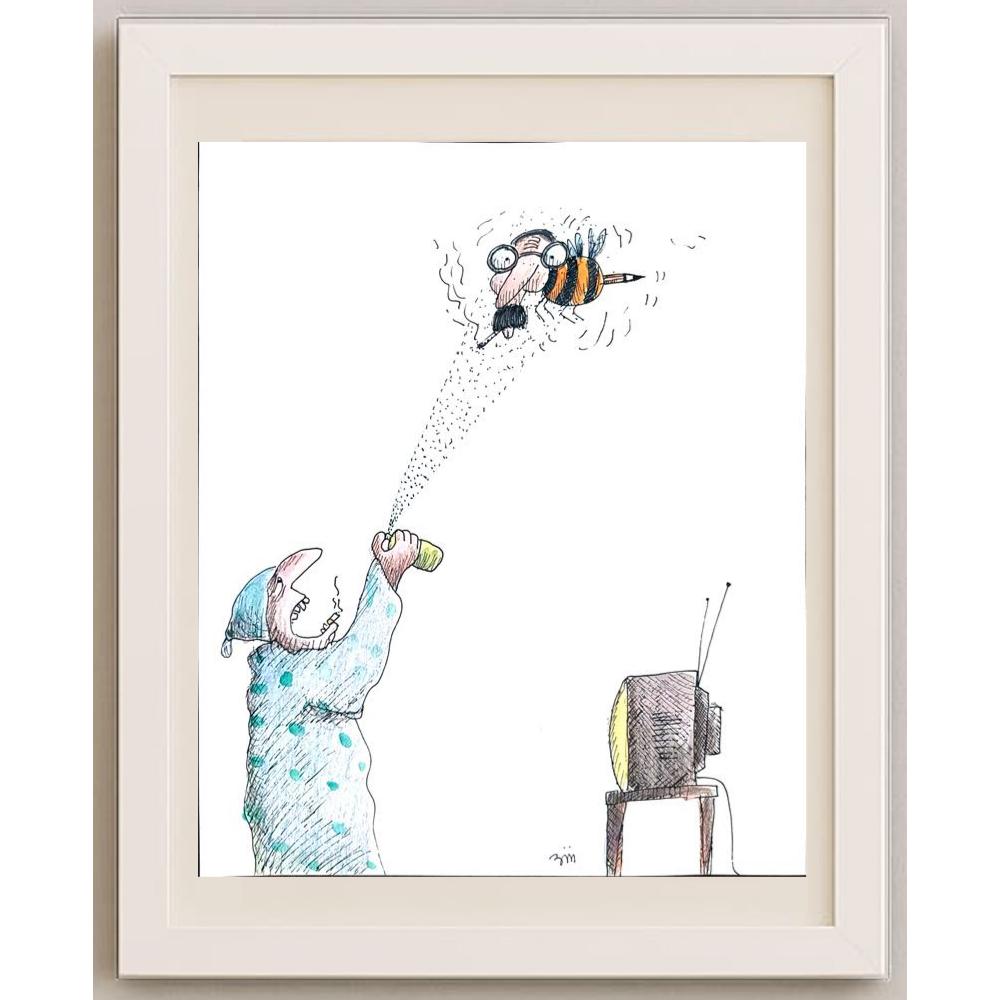 Masoud Ziaei Zardkhashosei 29x21cm Orijinal Karikatür BOD02108