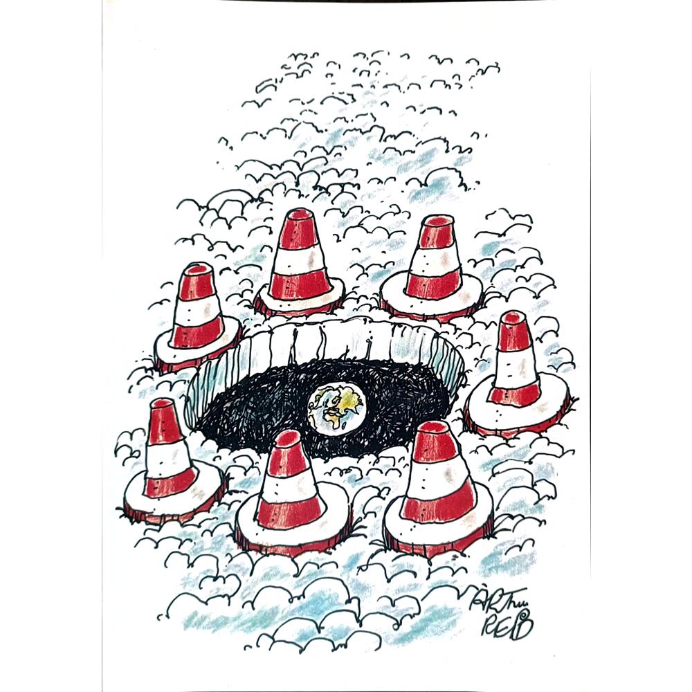 Unknown 29x21cm Orijinal Karikatür BOD02114