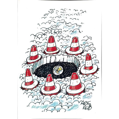 Unknown 29x21cm Orijinal Karikatür BOD02114