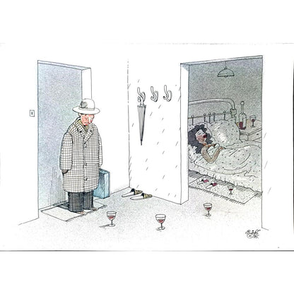 Victor Zujev 29x21cm Orijinal Karikatür BOD02130