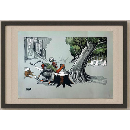Dluhopolszky Laszle 29x21cm Orijinal Karikatür BOD02131