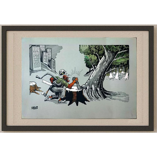 Dluhopolszky Laszle 29x21cm Orijinal Karikatür BOD02131