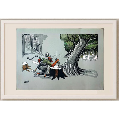 Dluhopolszky Laszle 29x21cm Orijinal Karikatür BOD02131