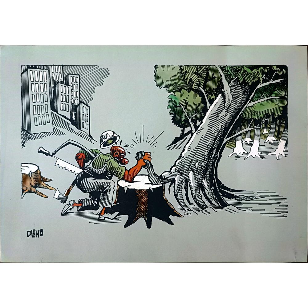 Dluhopolszky Laszle 29x21cm Orijinal Karikatür BOD02131