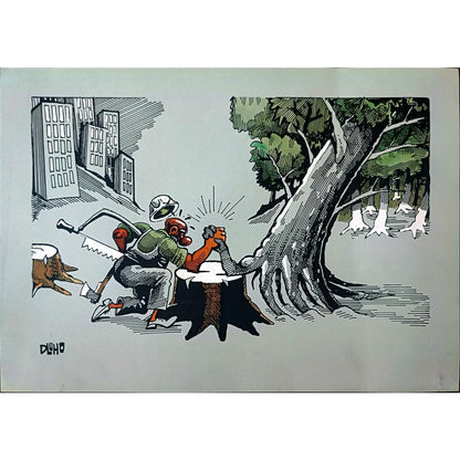 Dluhopolszky Laszle 29x21cm Orijinal Karikatür BOD02131