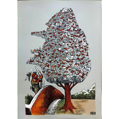 Dluhopolszky Laszle 29x21cm Orijinal Karikatür BOD02132