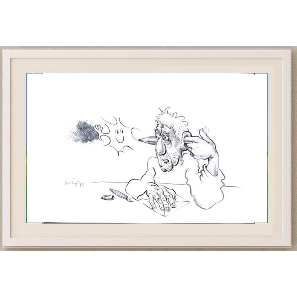 François Veldeman 29x21cm Orijinal Karikatür BOD02135
