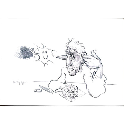 François Veldeman 29x21cm Orijinal Karikatür BOD02135