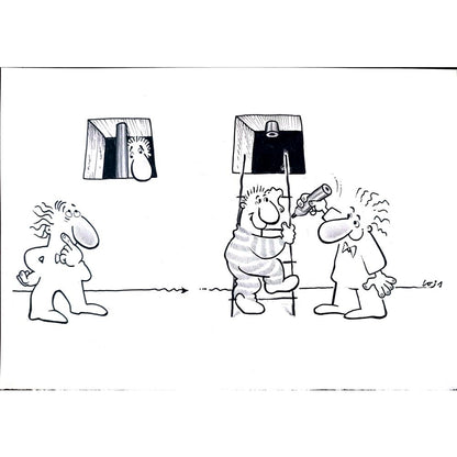 François Veldeman 29x21cm Orijinal Karikatür BOD02136