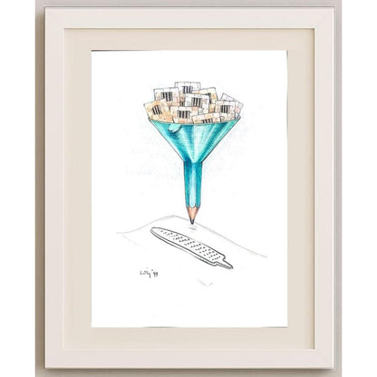 François Veldeman 29x21cm Orijinal Karikatür BOD02140