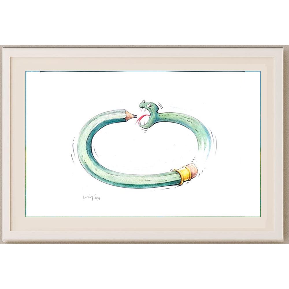François Veldeman 29x21cm Orijinal Karikatür BOD02141