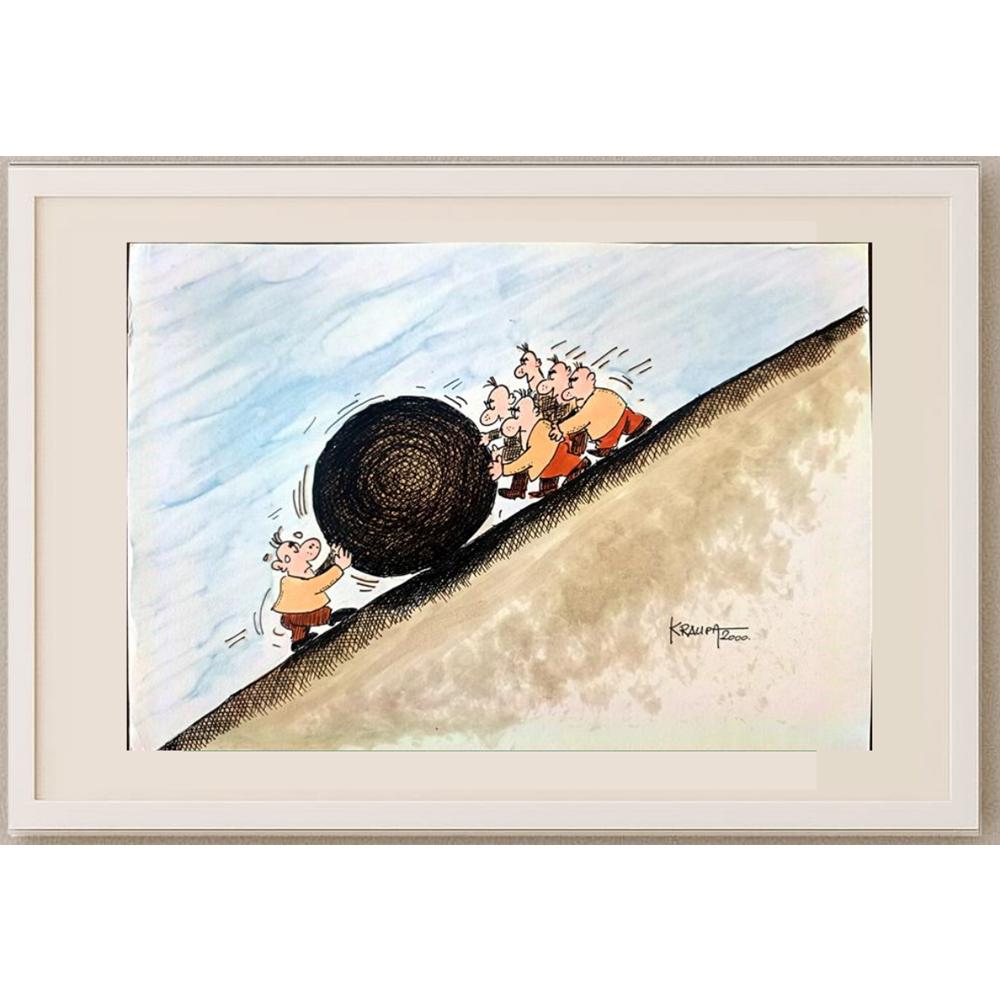 Kraupa Tomislav 29x21cm Orijinal Karikatür BOD02143