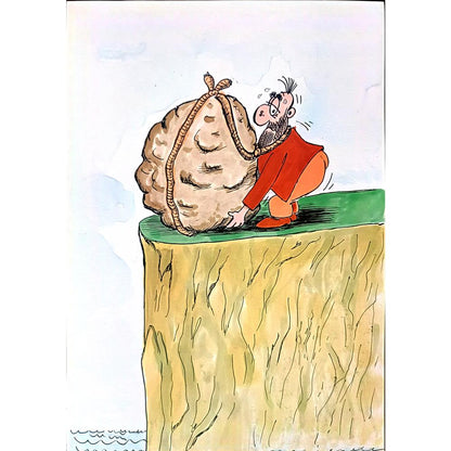 Kraupa Tomislav 29x21cm Orijinal Karikatür BOD02146