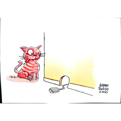 Gianni Audisio 29x21cm Orijinal Karikatür BOD02154