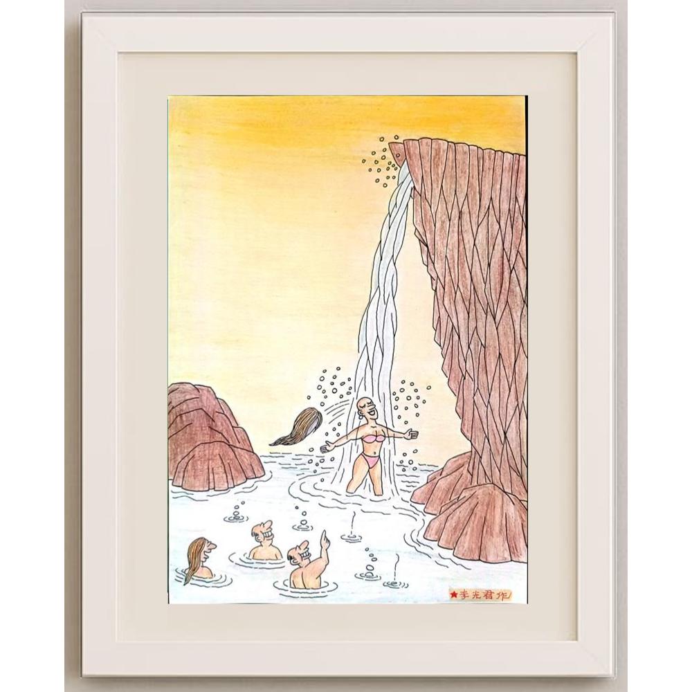 Li Guangjun 29x21cm Orijinal Karikatür BOD02157