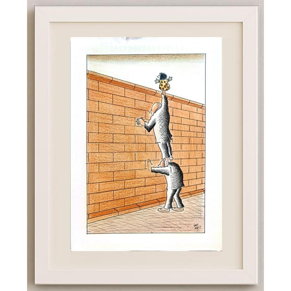 Ümit Müfit Dinçay 29x21cm Orijinal Karikatür BOD02162