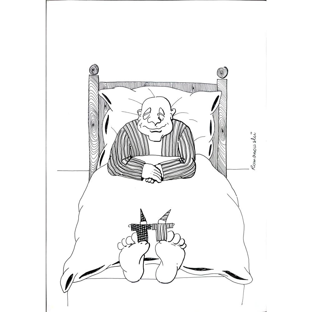Zdzislaw Romanovski 29x21cm Orijinal Karikatür BOD02180