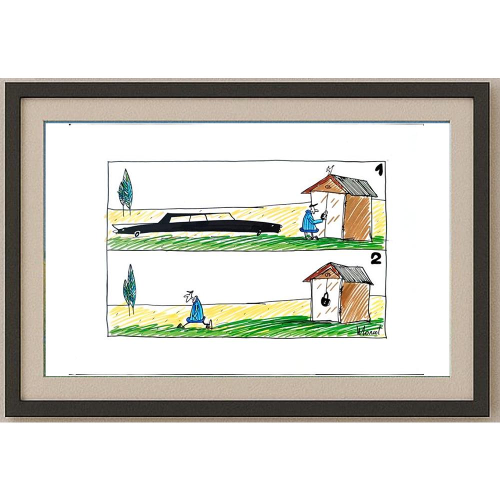 Valery Momot 29x21cm Orijinal Karikatür BOD02182