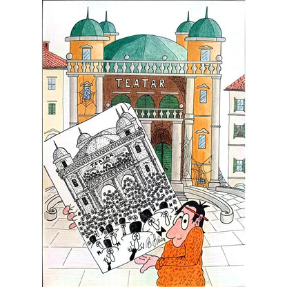 Bojan Grlica 29x21cm Orijinal Karikatür BOD02190
