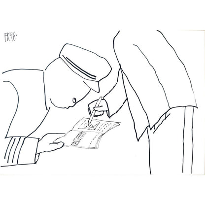 Fedor Kritovak 29x21cm Orijinal Karikatür BOD02193