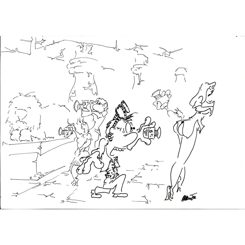 Branko Premuzic 29x21cm Orijinal Karikatür BOD02194