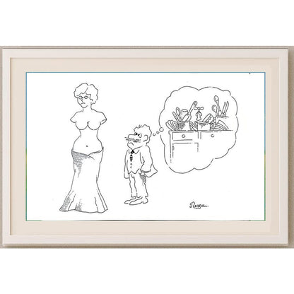 Zdenko Puhin 29x21cm Orijinal Karikatür BOD02196