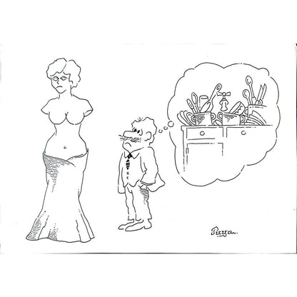 Zdenko Puhin 29x21cm Orijinal Karikatür BOD02196