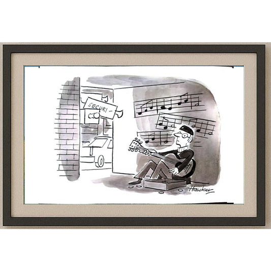 David Hawker 29x21cm Orijinal Karikatür BOD02204