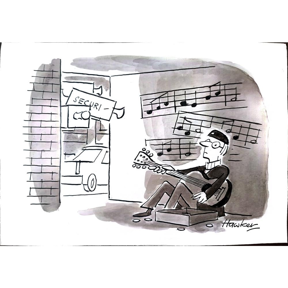 David Hawker 29x21cm Orijinal Karikatür BOD02204