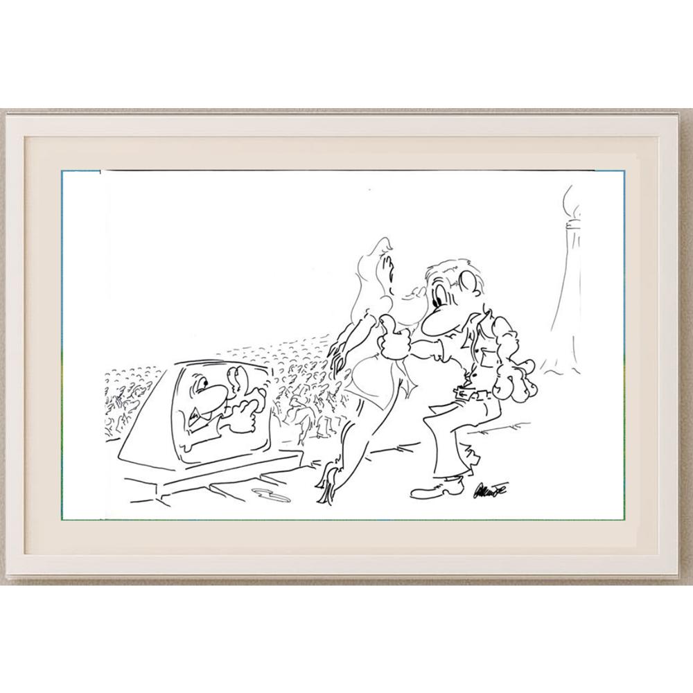 Branko Premuzic 29x21cm Orijinal Karikatür BOD02205