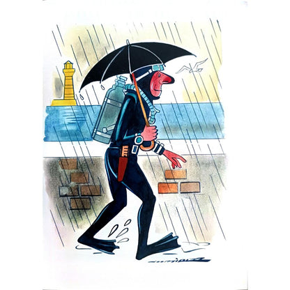 Unknown 29x21cm Orijinal Karikatür BOD02216