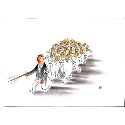 Behiç Ayrancıoğlu 35x25cm Orijinal Karikatür BOD02221