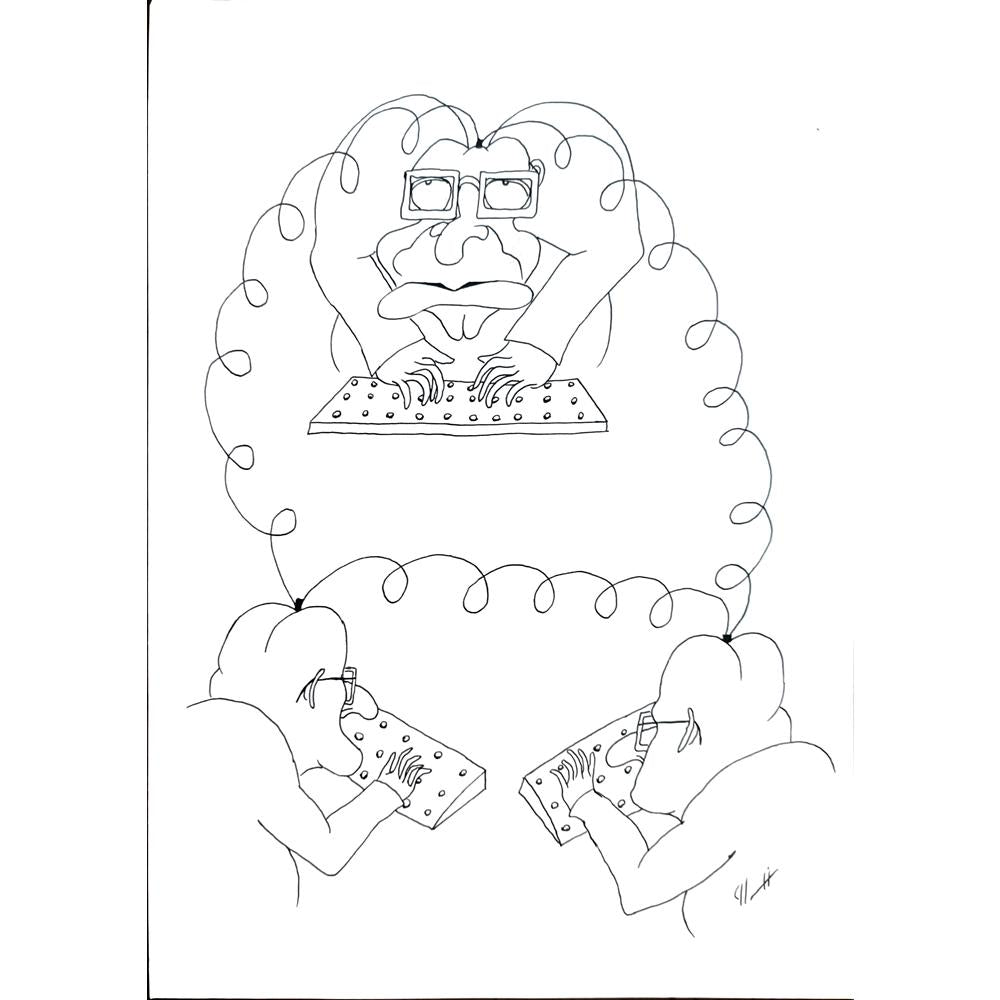 Mohammad Peyman Zarsav 29x21cm Orijinal Karikatür BOD02257