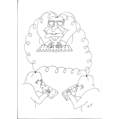 Mohammad Peyman Zarsav 29x21cm Orijinal Karikatür BOD02257